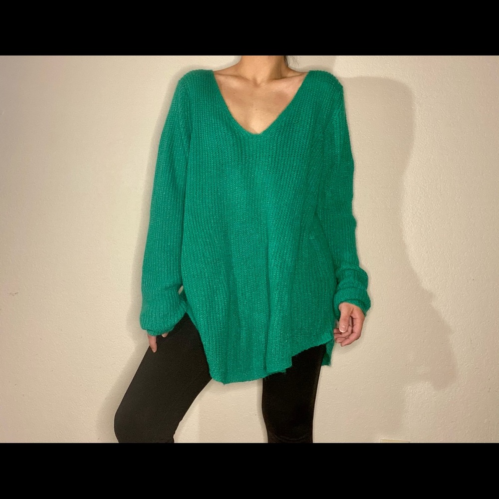 Charlotte Russe Knotted Sweater - Green
